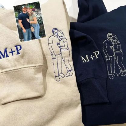 Forlovever Custom Christmas Photo Silhouette Embroidered T-Shirt Sweatshirt Hoodie