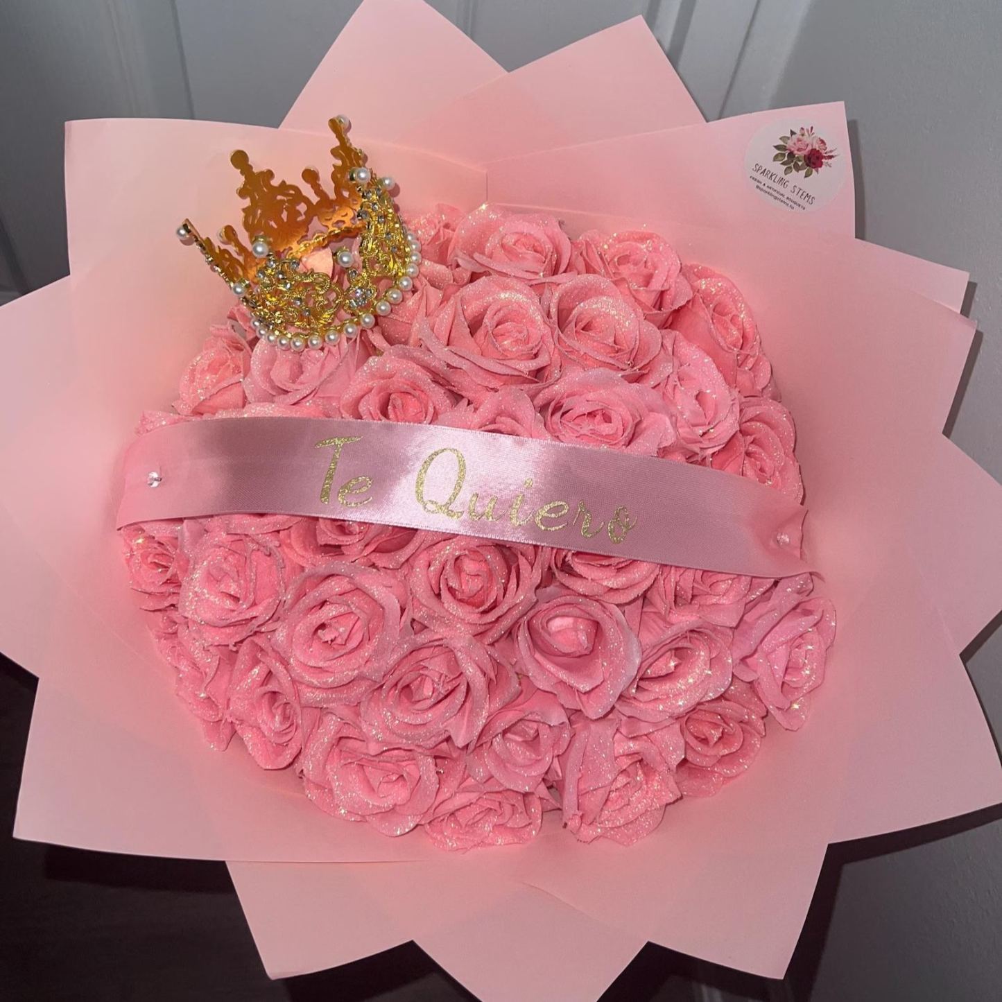 Glitter Rose Bouquet Couple Glitter Everlasting Rose Bouquet (Never Wither)