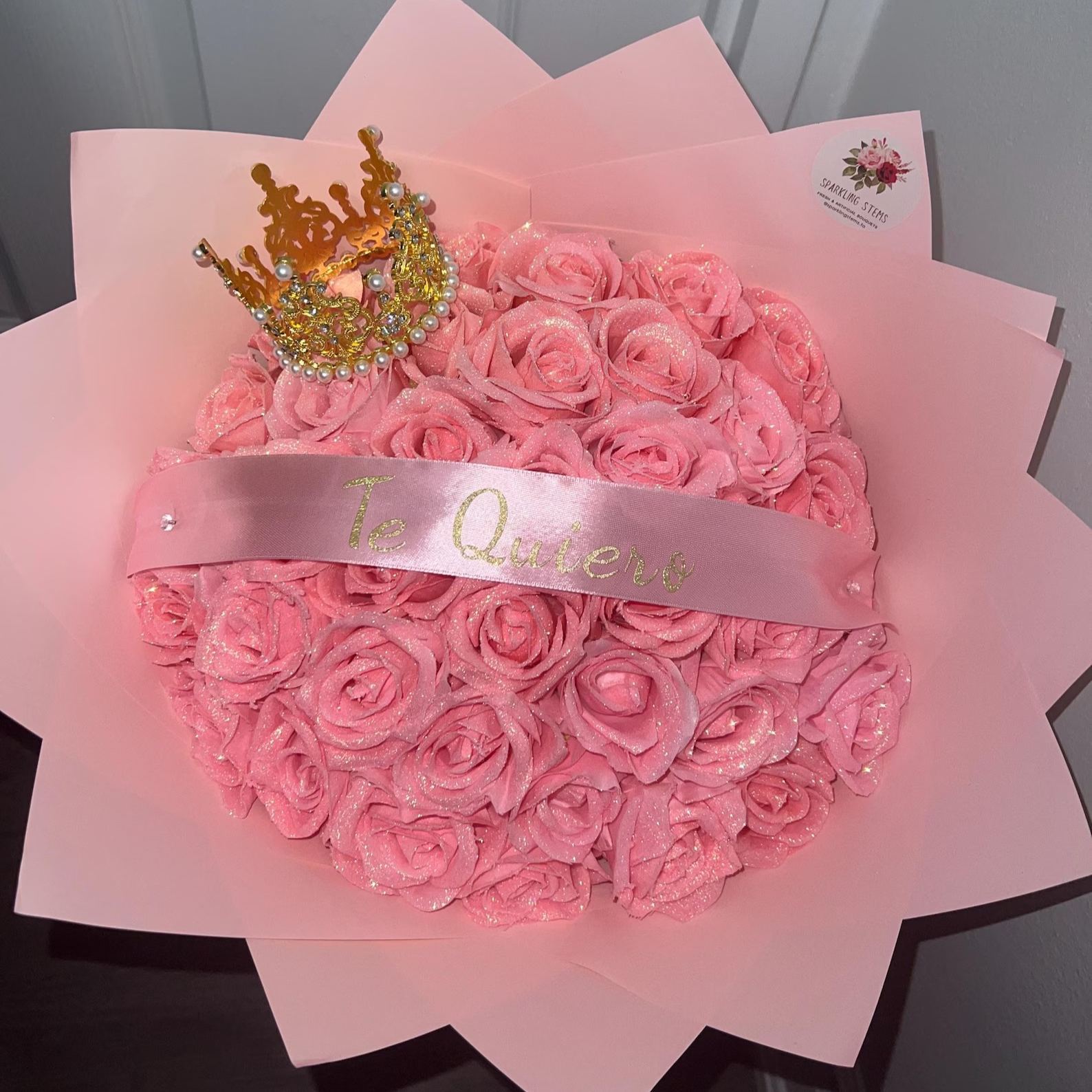 Glitter Rose Bouquet Couple Glitter Everlasting Rose Bouquet (Never Wither)