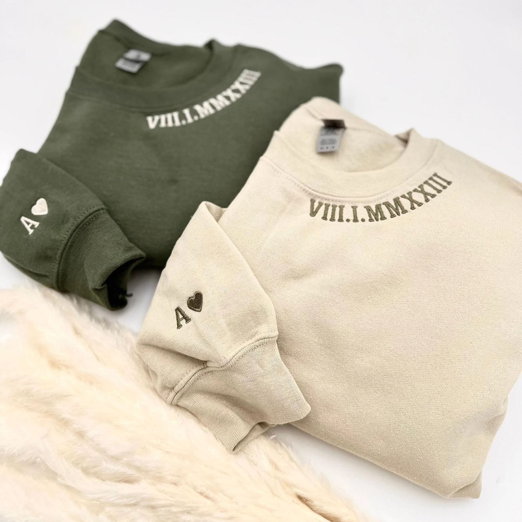 Custom Embroidered Roman Numeral Matching Sweatshirt/Hoodie