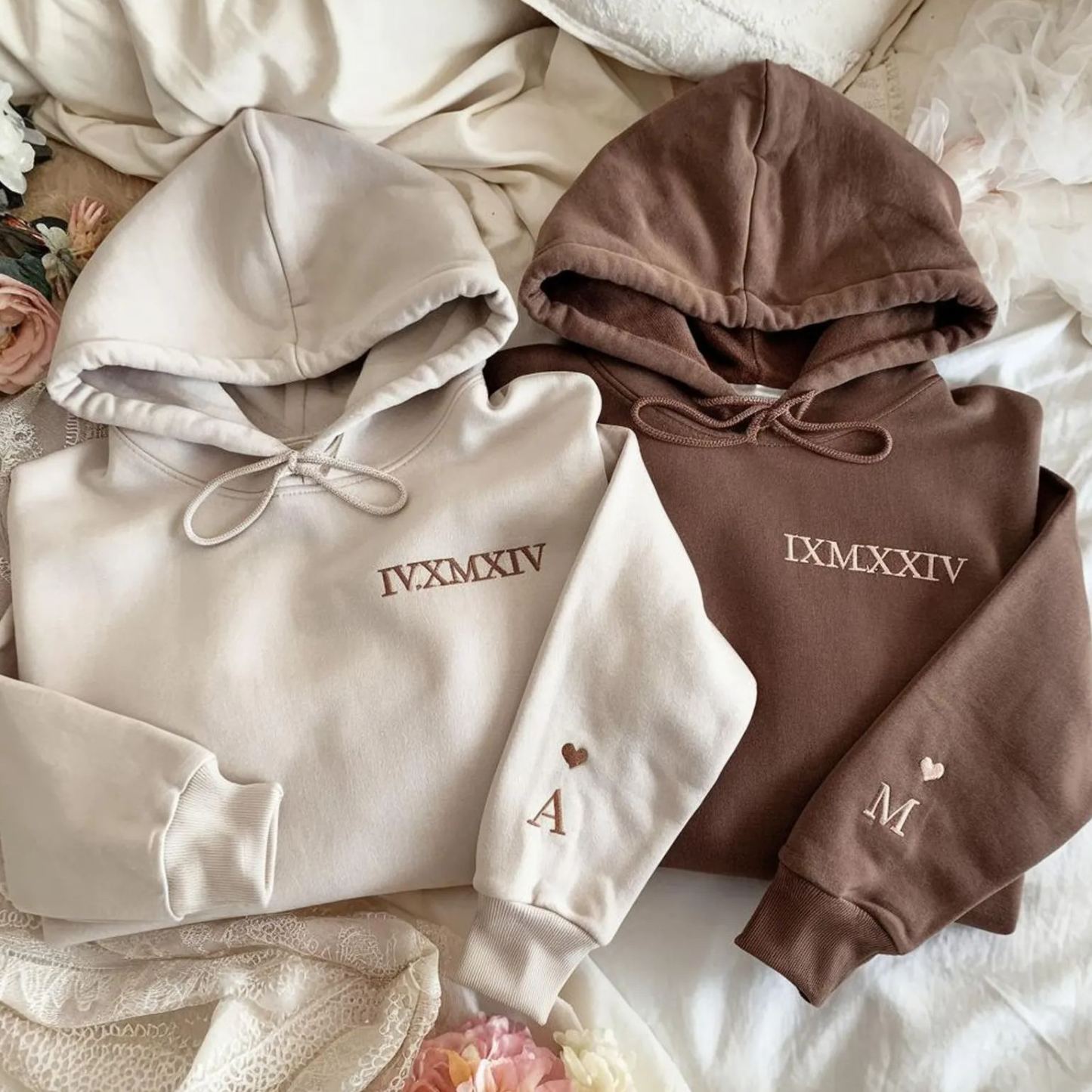 Custom Chest/Neck Embroidered Roman Numeral Matching Sweatshirt/Hoodie