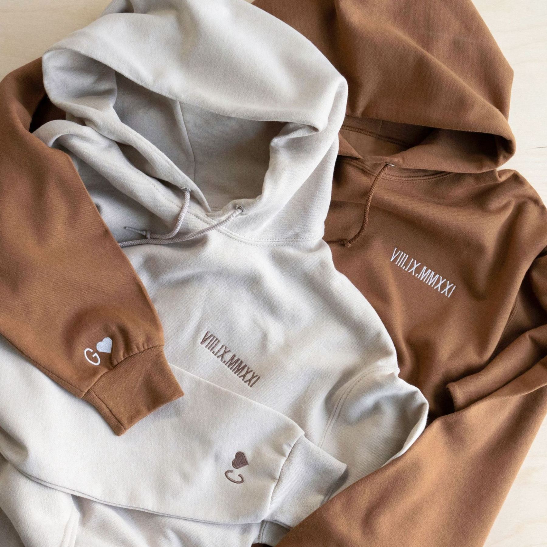 Custom Chest/Neck Embroidered Roman Numeral Matching Sweatshirt/Hoodie