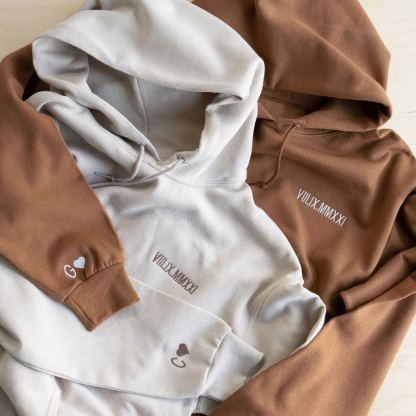 Custom Chest/Neck Embroidered Roman Numeral Matching Sweatshirt/Hoodie