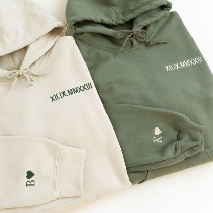 Custom Chest/Neck Embroidered Roman Numeral Matching Sweatshirt/Hoodie