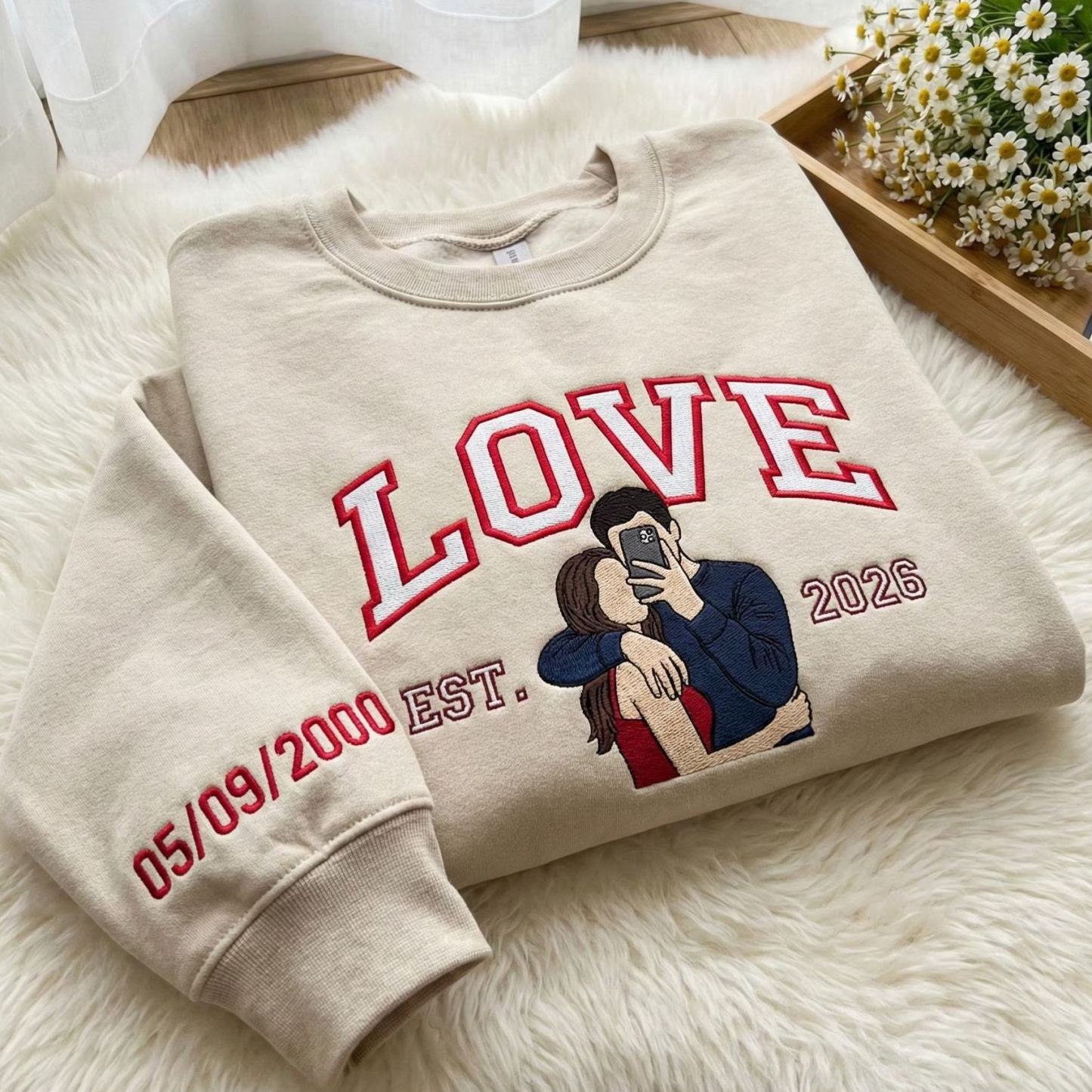 Forlovever Personalized Embroidered Portrait from Photo Hoodies