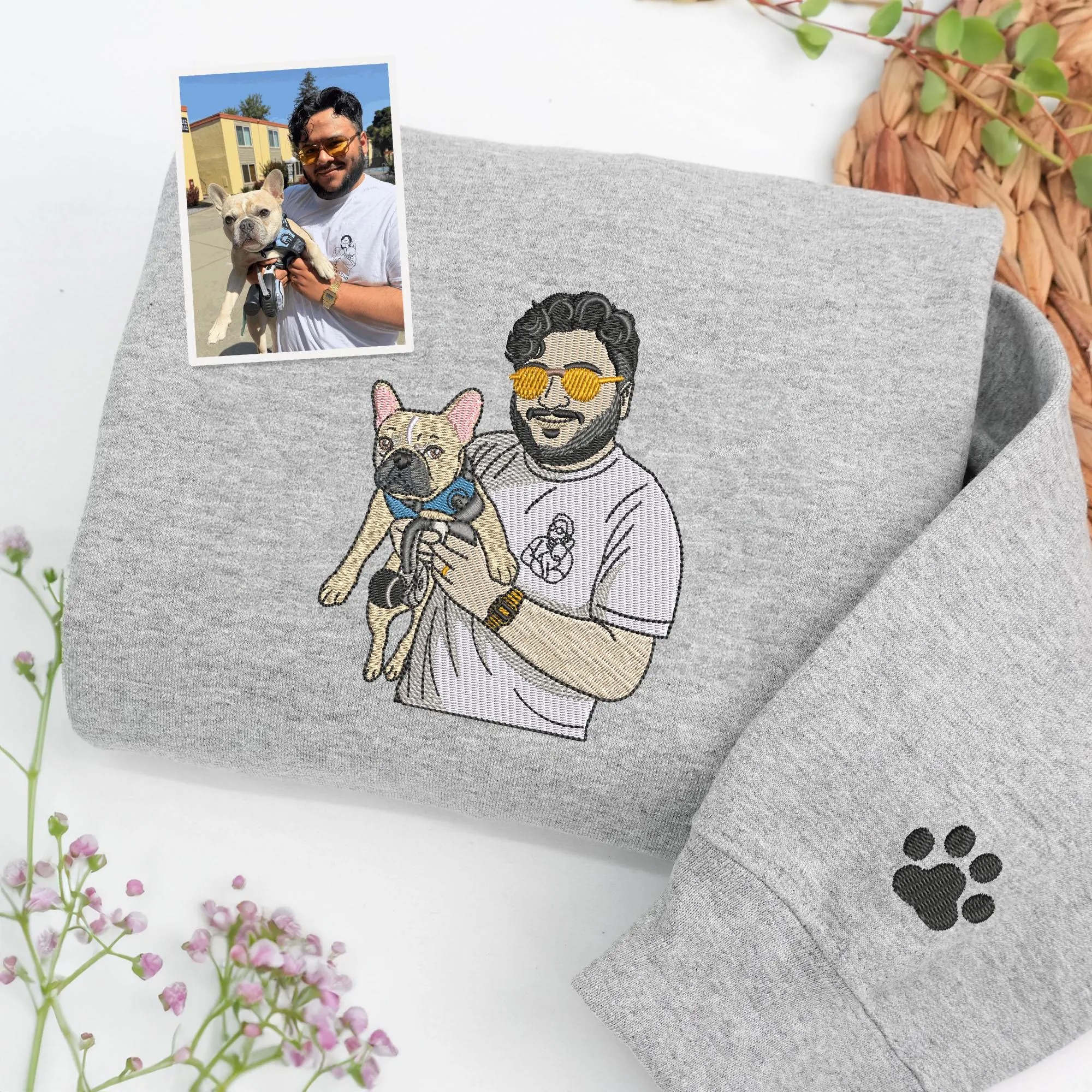 Custom Embroidered Pet Dad & Pet Mom Sweatshirt