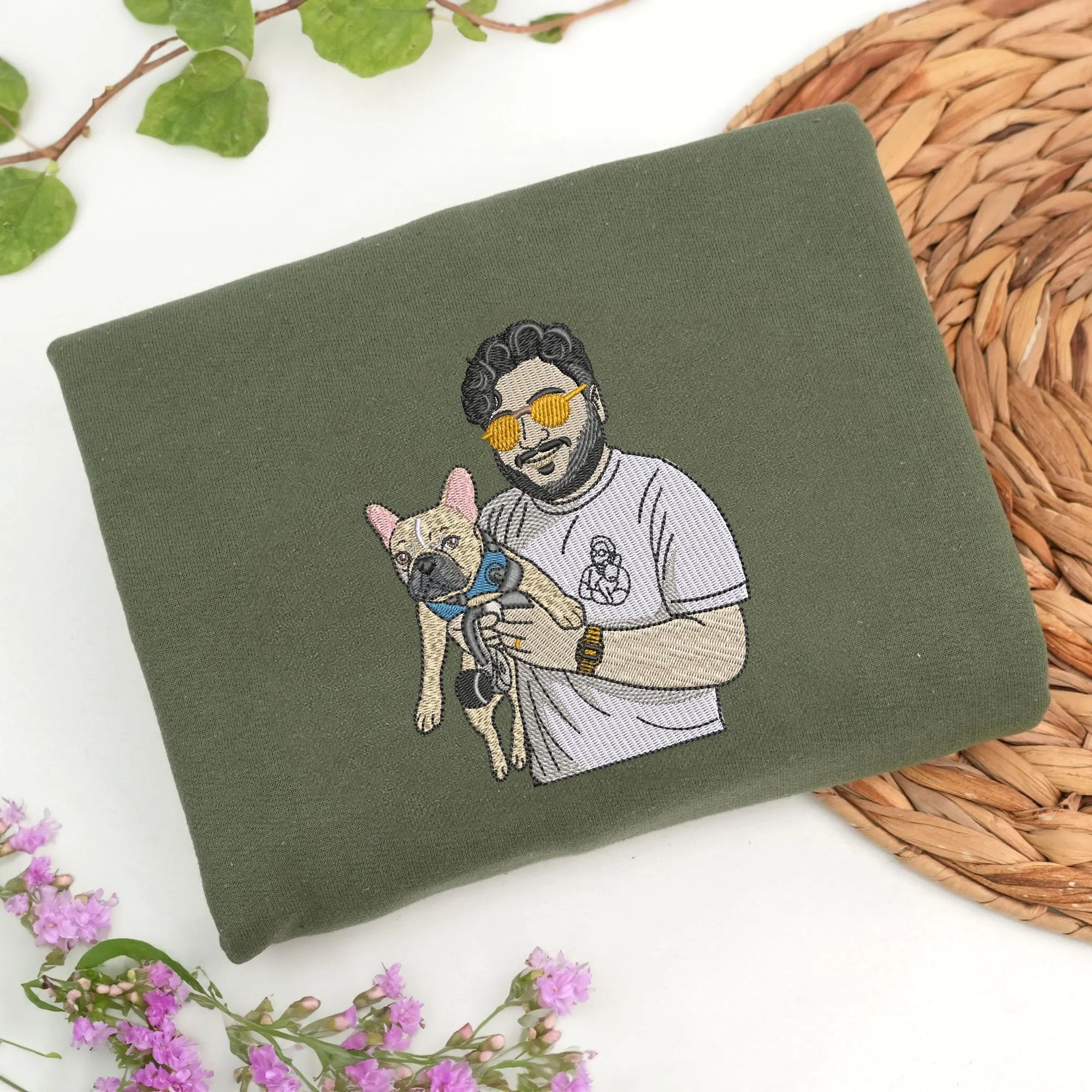 Custom Embroidered Pet Dad & Pet Mom Sweatshirt