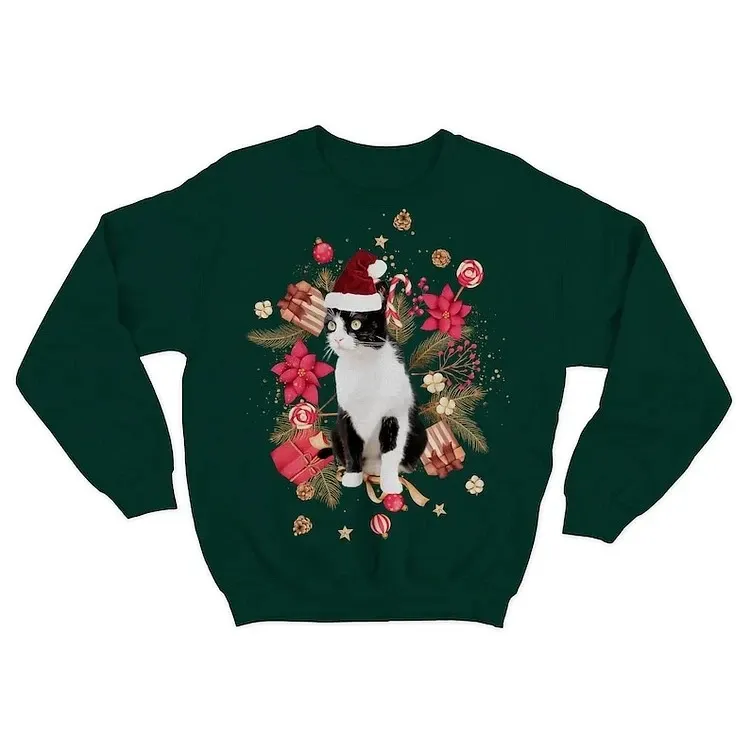 Custom Pet Photo Print Christmas Sweatshirt, Hoodie, T-Shirt-forlovever