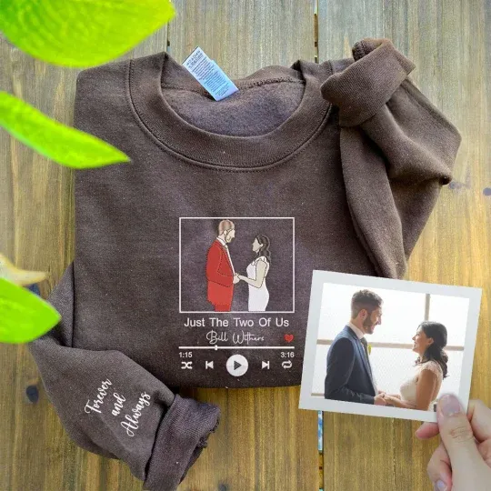 Sing Your Love – Personalized Embroidered Music Portrait Hoodies & Sweatshirts for Couples
