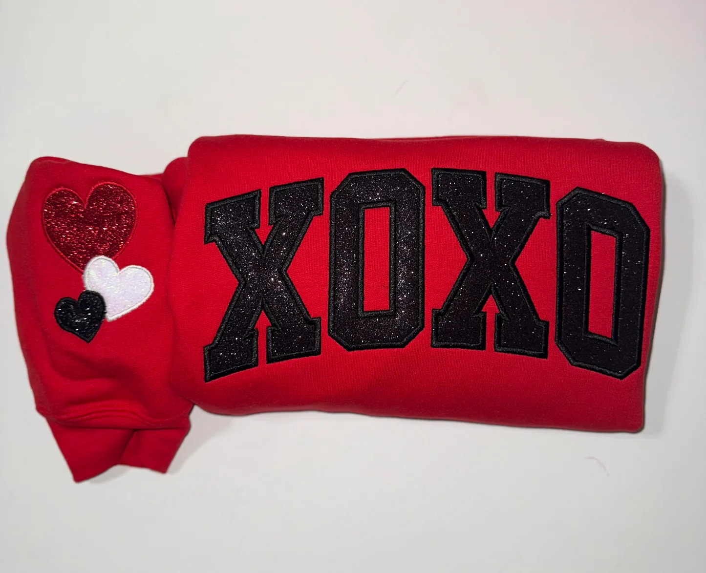 Customized LOVE Embroidered Sequined Appliqué Sweatshirt – Valentine's Day Gift