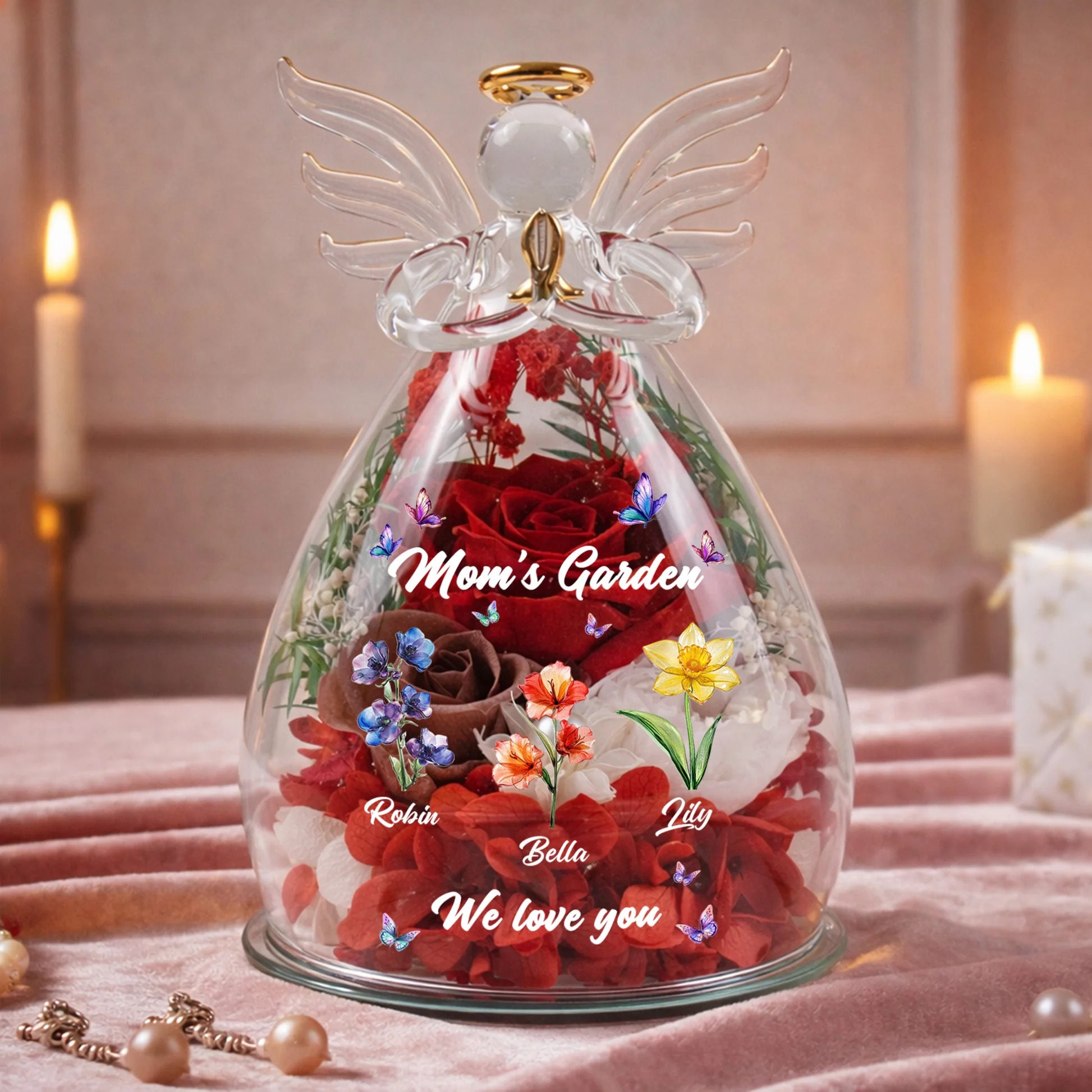 Mom's Garden, Grandma's Garden Personalized Flower In Angel Figurines-Mother's Day Gift