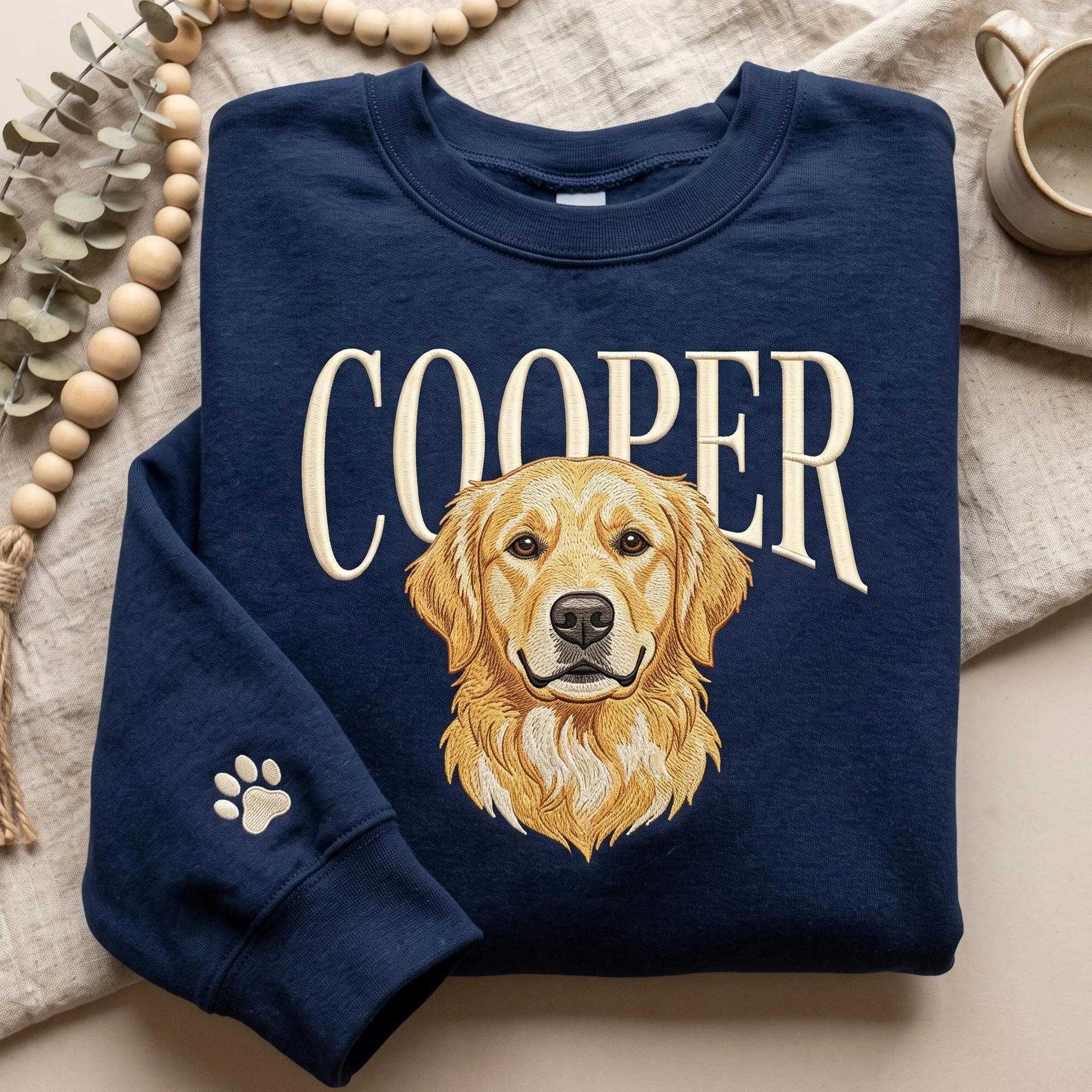 Personalized Pet Portrait Embroidered Sweatshirt,Personalized Pet Lover Gift