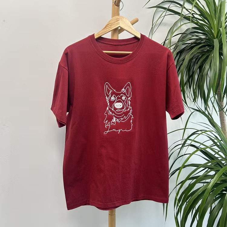 Custom Pet Outline Embroidered Hoodie – One-Line Stitch Art Sweatshirt/Tee- Stylish Outline Style