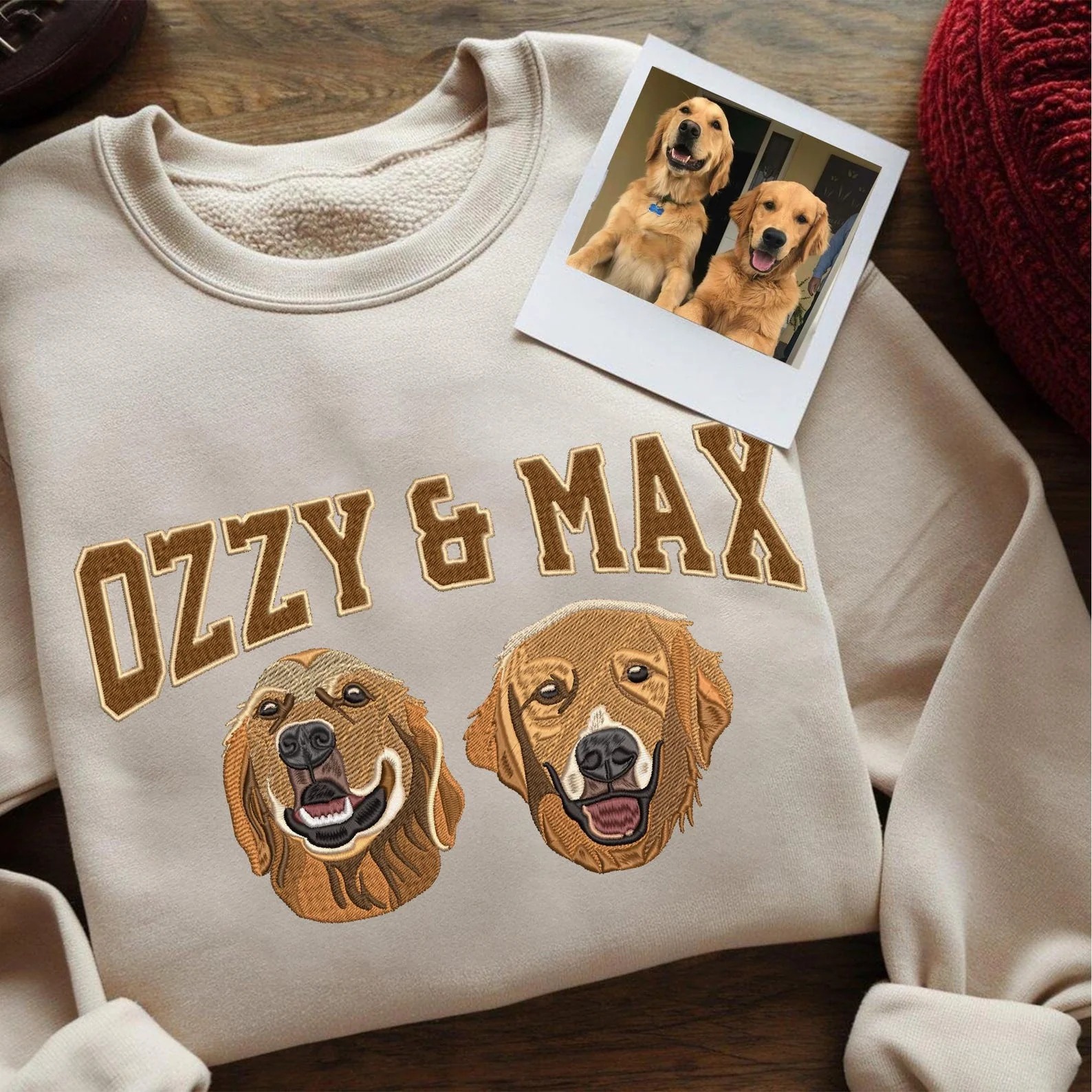 Customized Pet Photo Embroidered Sweatshirts, Gifts For Pet Owners