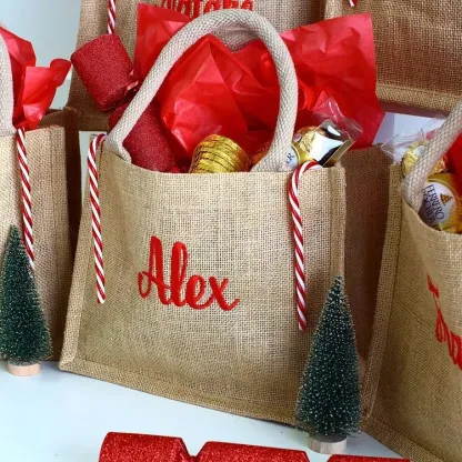 Personalised Luxury Embroidered Christmas Gift Party Bag