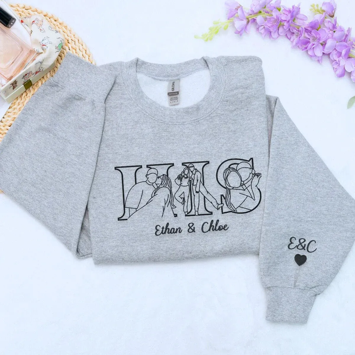 Forlovever Custom Couple His and Her Portrait T-shirt, Sweatshirt or Hoodie