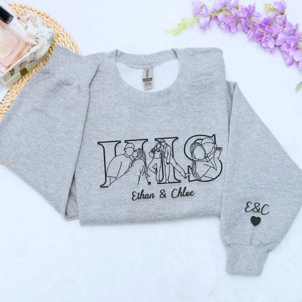 Forlovever Custom Couple His and Her Portrait T-shirt, Sweatshirt or Hoodie