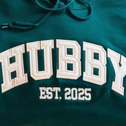 Custom Wifey and Hubby Appliqué Couple Hoodie