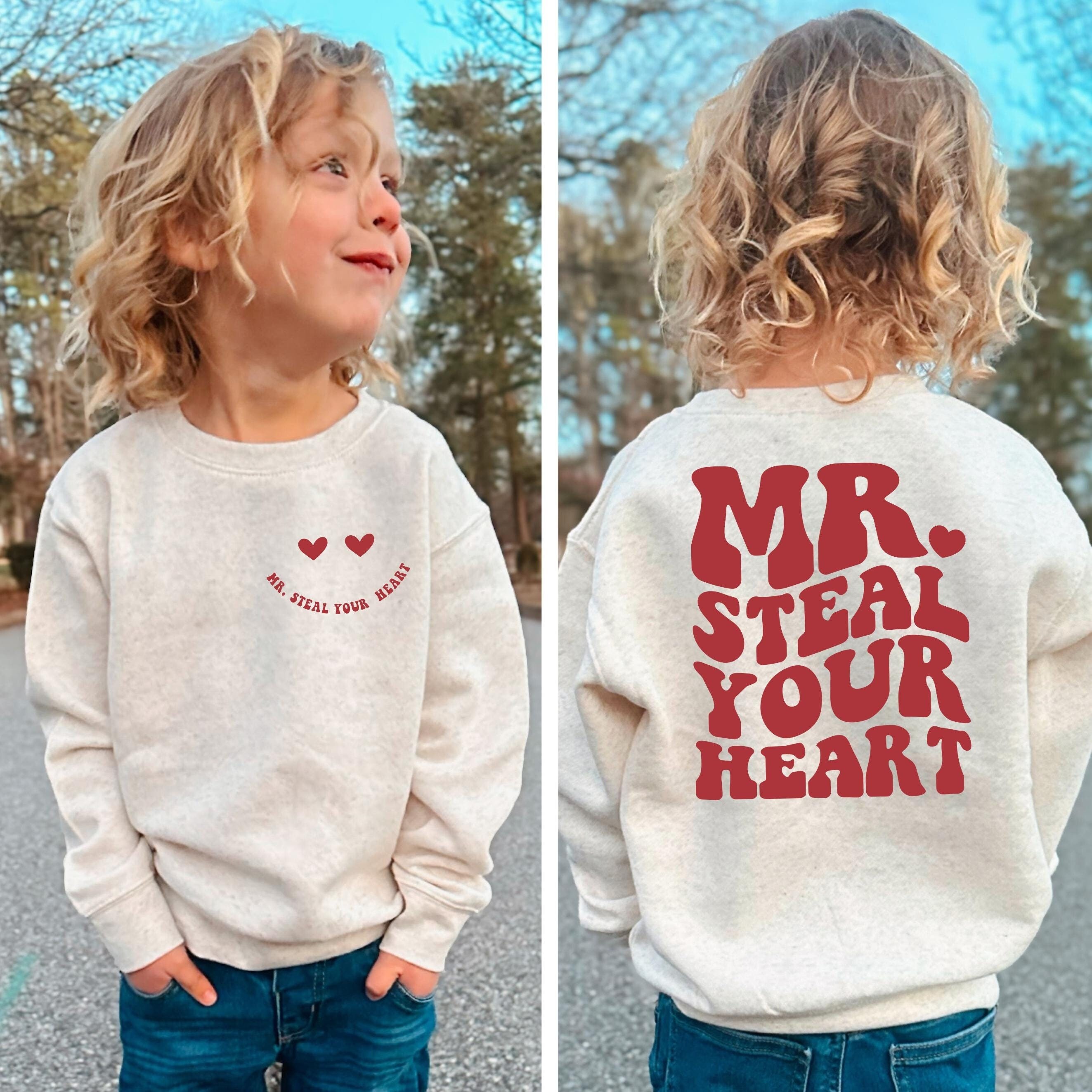 Mr Steal Your Heart, Kids Valentines, Boy Valentine's Day Tee, Toddler Sweatshirt, Toddler Valentine Gift