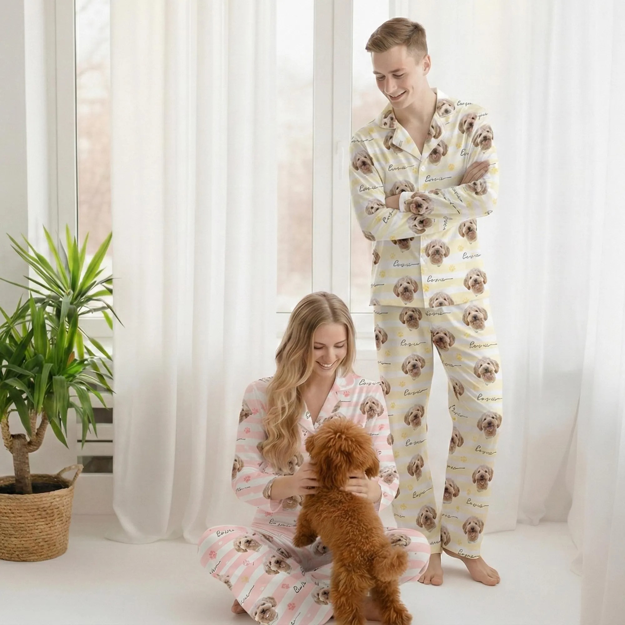 Custom Pet Photo Pajamas, Personalized Pet Sleepwear, Cute Pet Lover Gift, Custom Pajama Pants Set