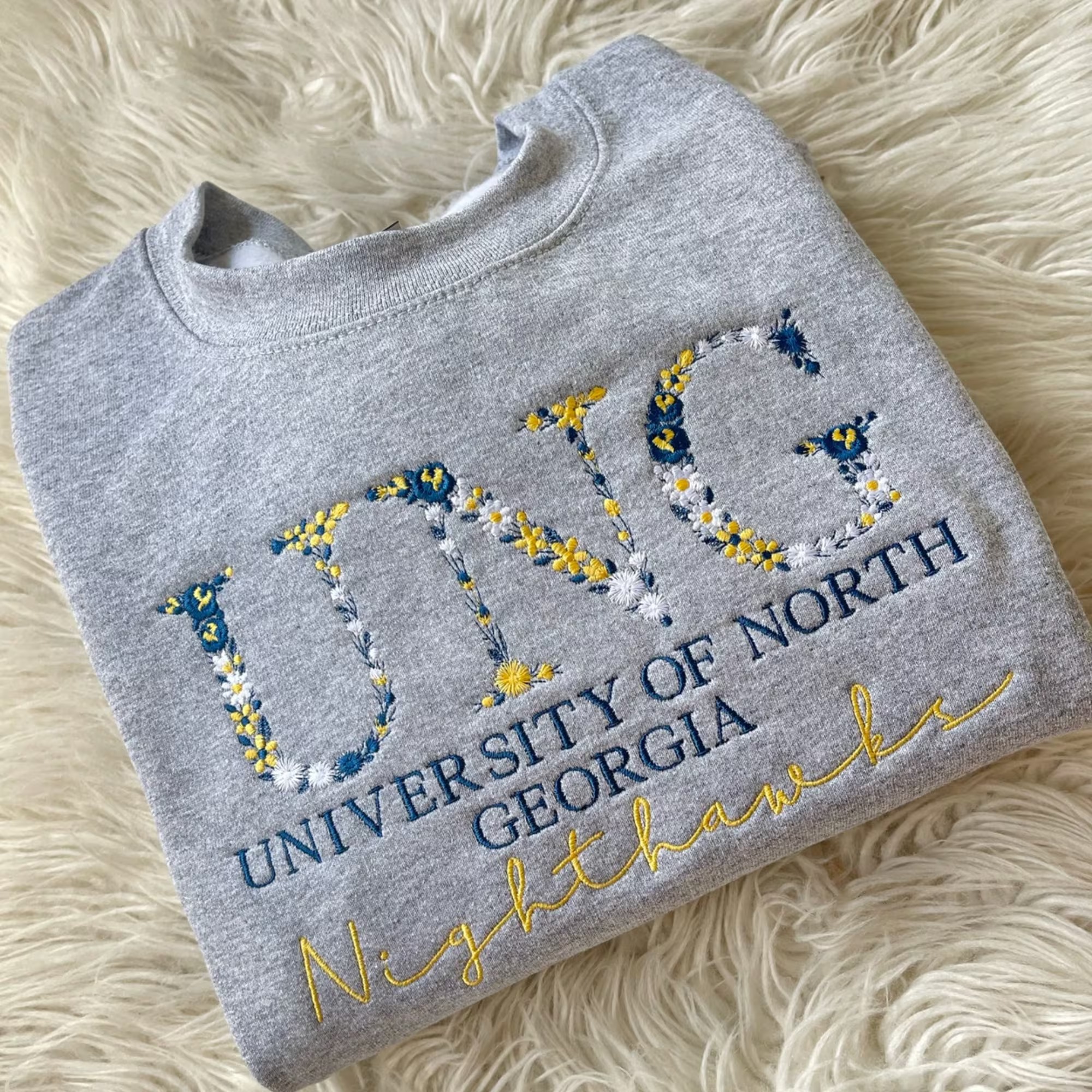 Custom College Floral Embroidered Sweatshirt, Floral Letter T-Shirt, Flower College Shirt, High School Shirt, Graduation Gift, Sorority-forlovever