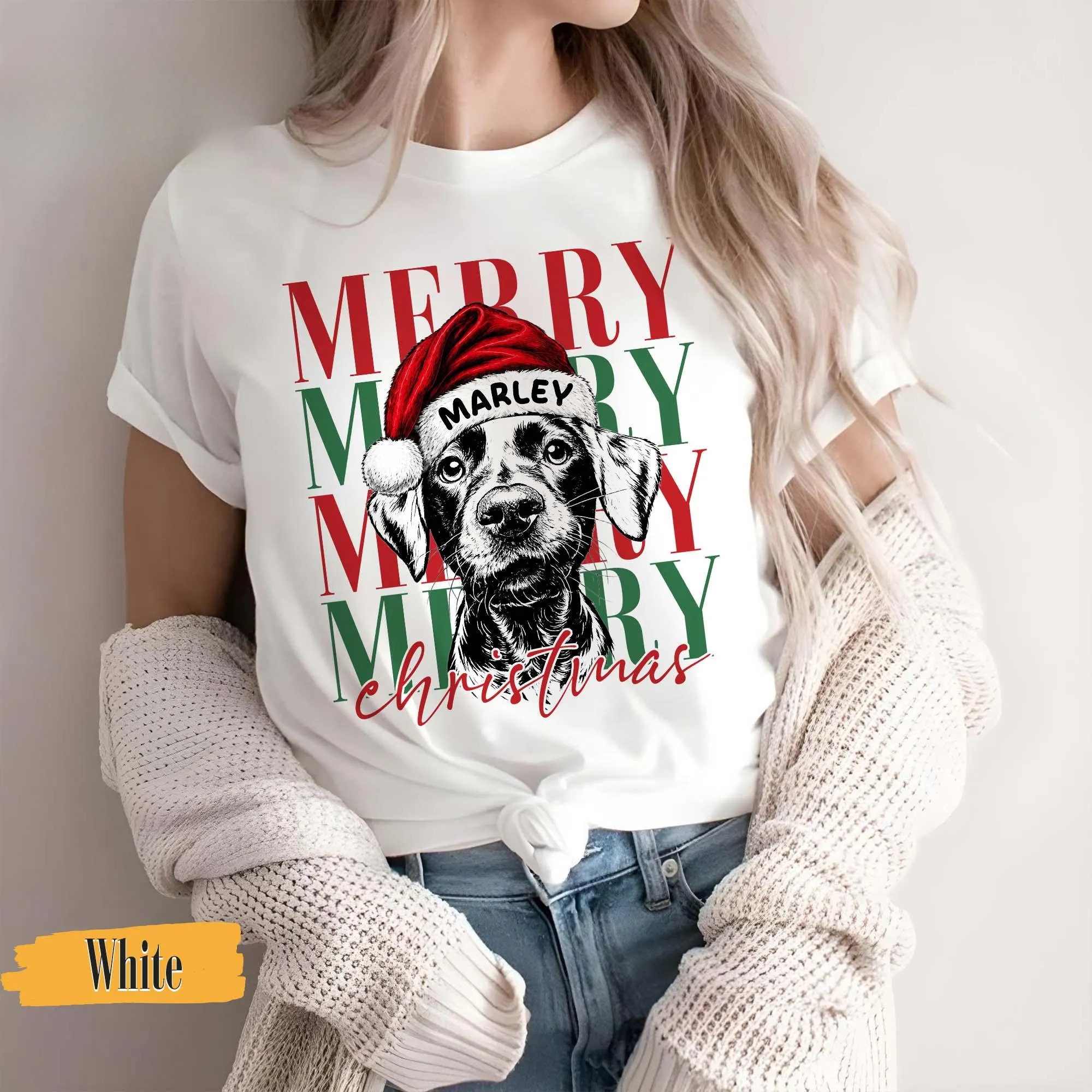 Custom Pet Vintage Photo Sweatshirt With Christmas Hat,Christmas Gift for Pet Lovers