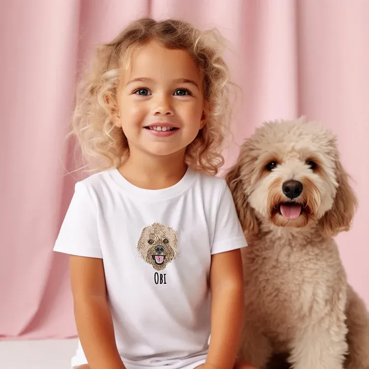 Custom Embroidered Pet Sweatshirt for Kids, Dog Embroidery, Personalized Kids Sweatshirt