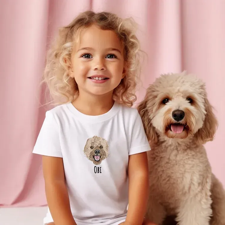 Custom Embroidered Pet Sweatshirt for Kids, Dog Embroidery, Personalized Kids Sweatshirt