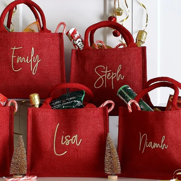 Personalised Luxury Embroidered Christmas Gift Party Bag