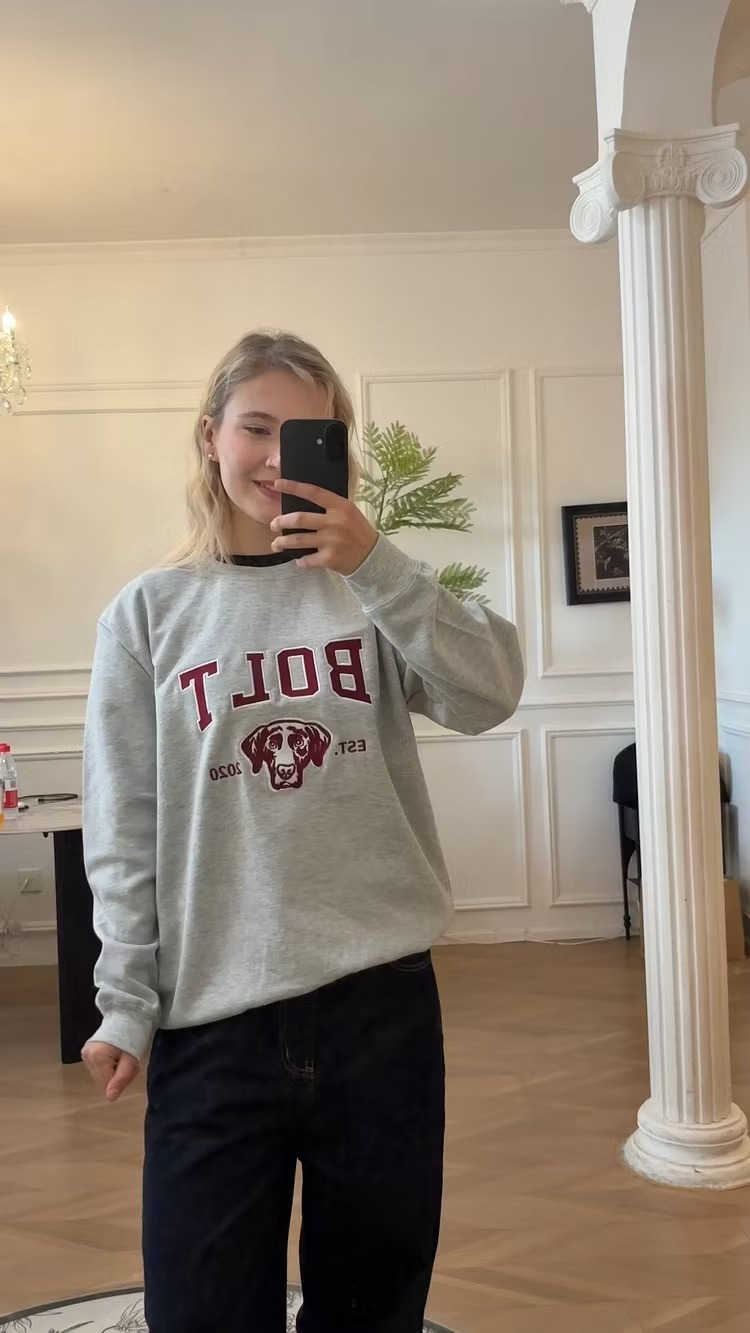Custom Pet Varsity Style Embroidered Sweatshirt Hoodie T-shirt- Stylish Outline Style