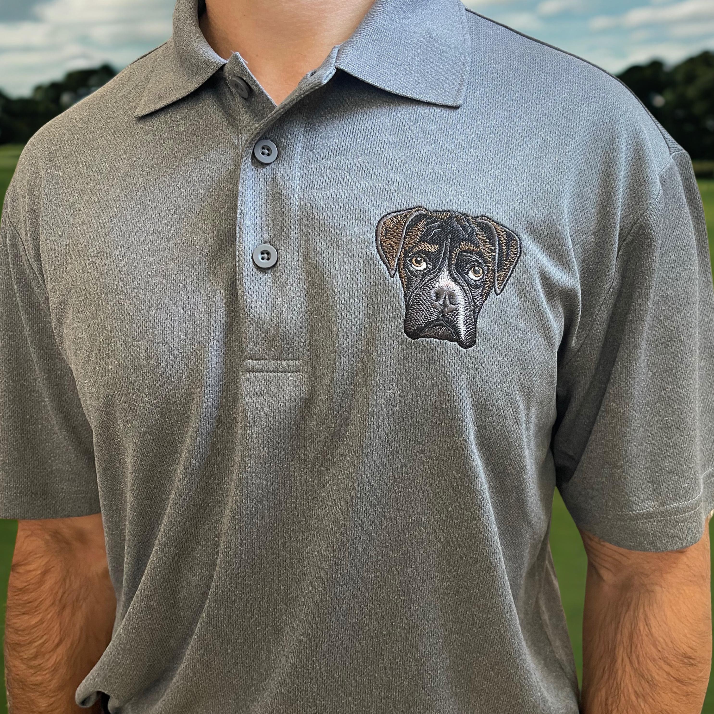 Custom Pet Photo Full Color Embroidered Polo Shirt-forlovever