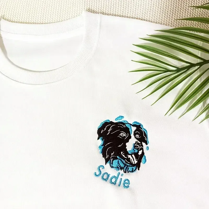 Custom Pet Photo Graffiti Style Embroidered Sweatshirts, Hoodies, T-shirts