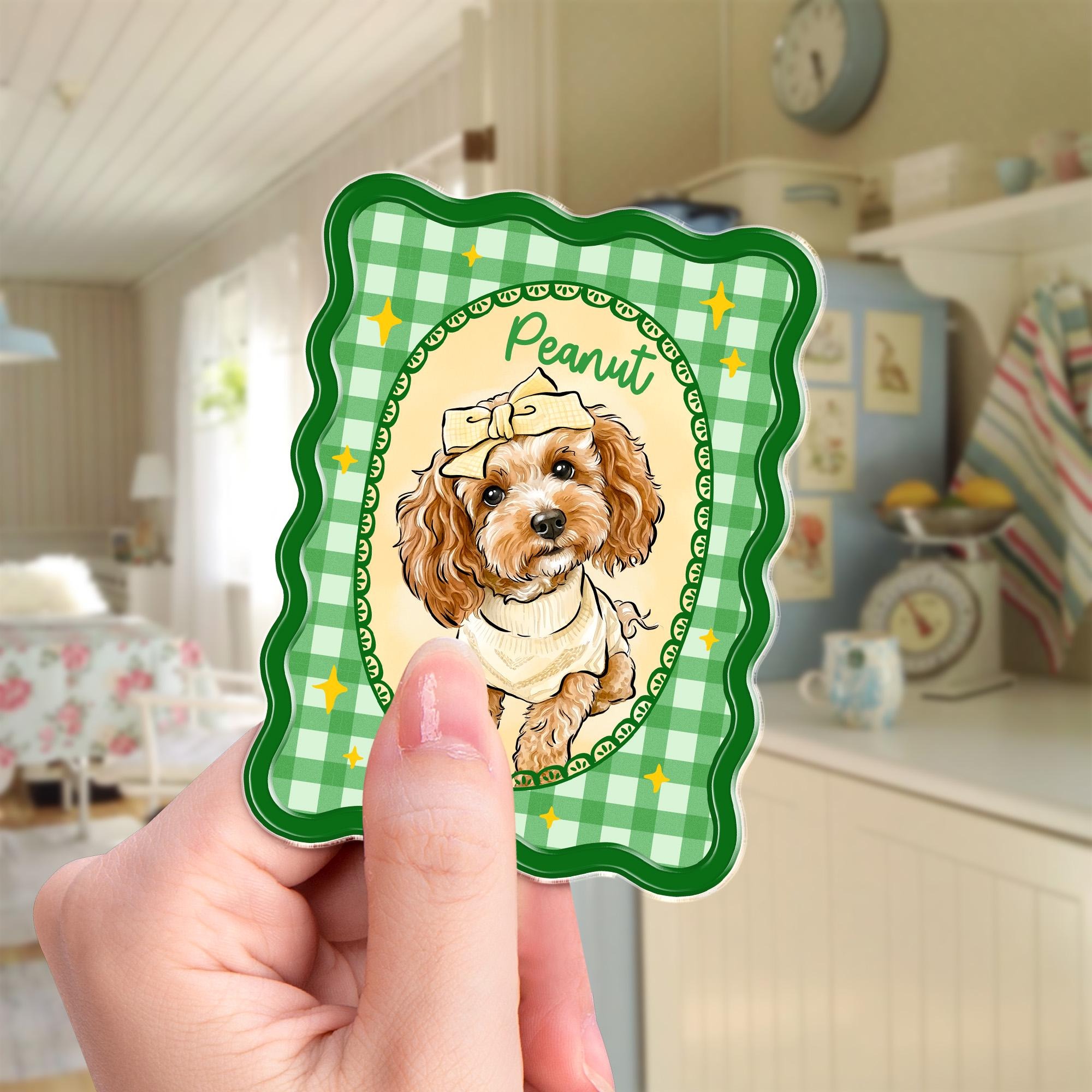 Personalized Pet Portrait Fridge Magnet – Custom Dog & Cat Photo Magnet, Pet Lover Gift