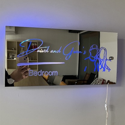 Christmas Special Off | Personalized Outline Couple Photo Mirror Light