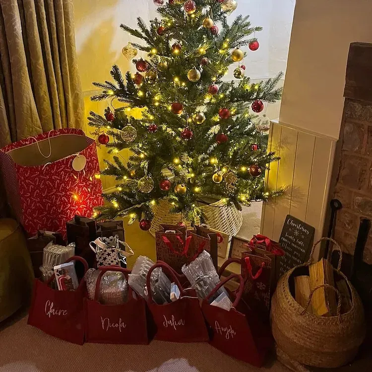 Personalised Luxury Embroidered Christmas Gift Party Bag