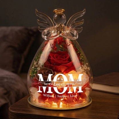 Personalized MOM Angel Figurine for Mom - Custom Flower & Message Mother's Day Gift