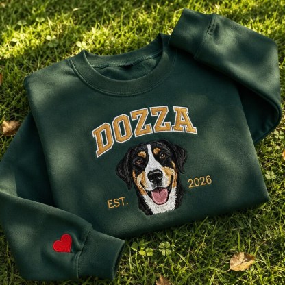 Personalized Embroidered Pet Face and Name Est T-shirt Keepsake Gift for Pet Lovers