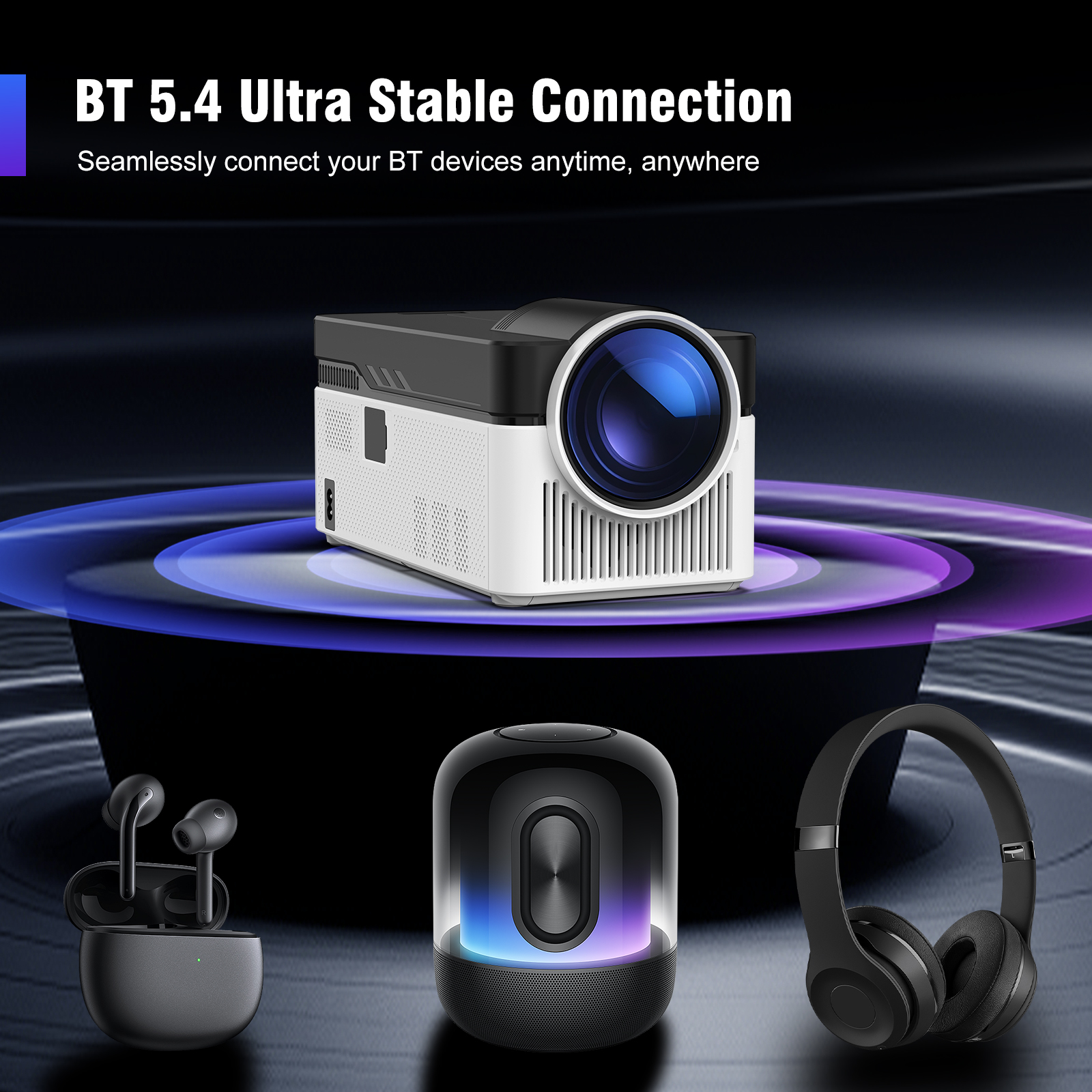 BT 5.4 Ultra Stable Connection  Seamlessly connect your BT devices anytime, anywhere
