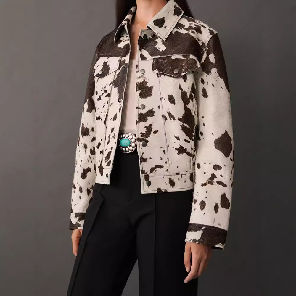 100% leather fur jacket