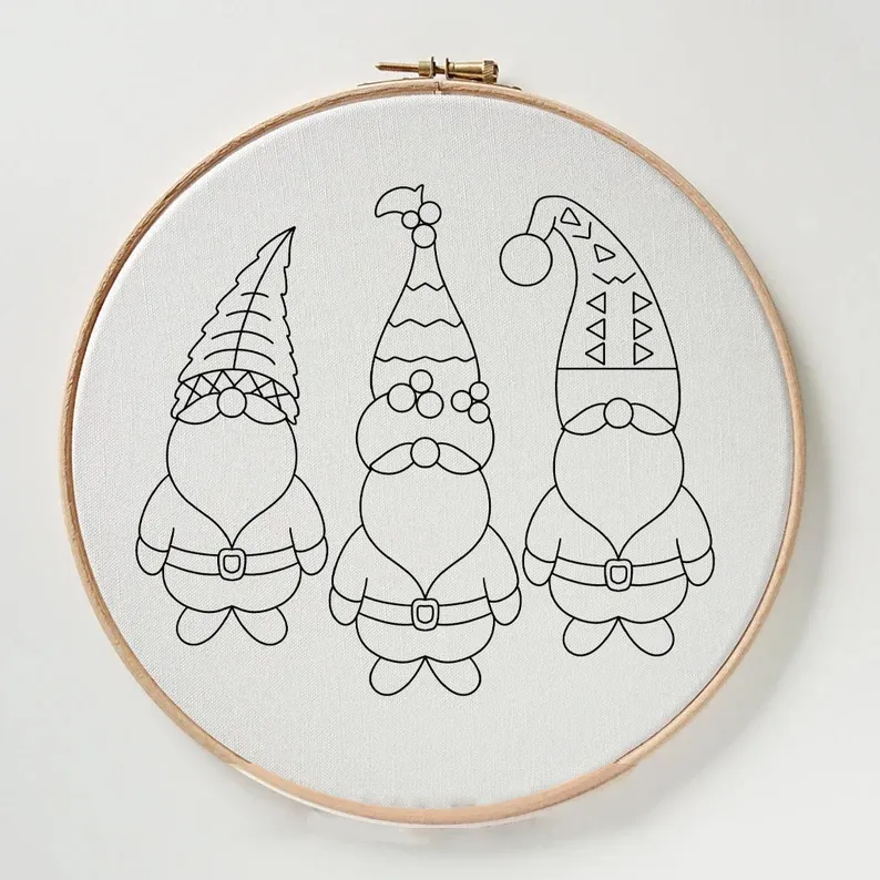 Christmas Gnome Embroidery Suits