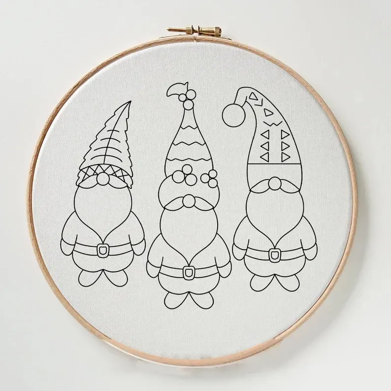 Christmas Gnome Embroidery Suits
