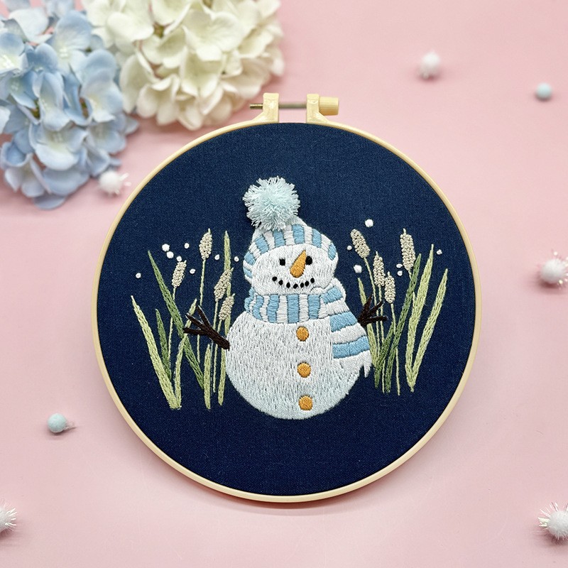 Blue Scarf Snowman