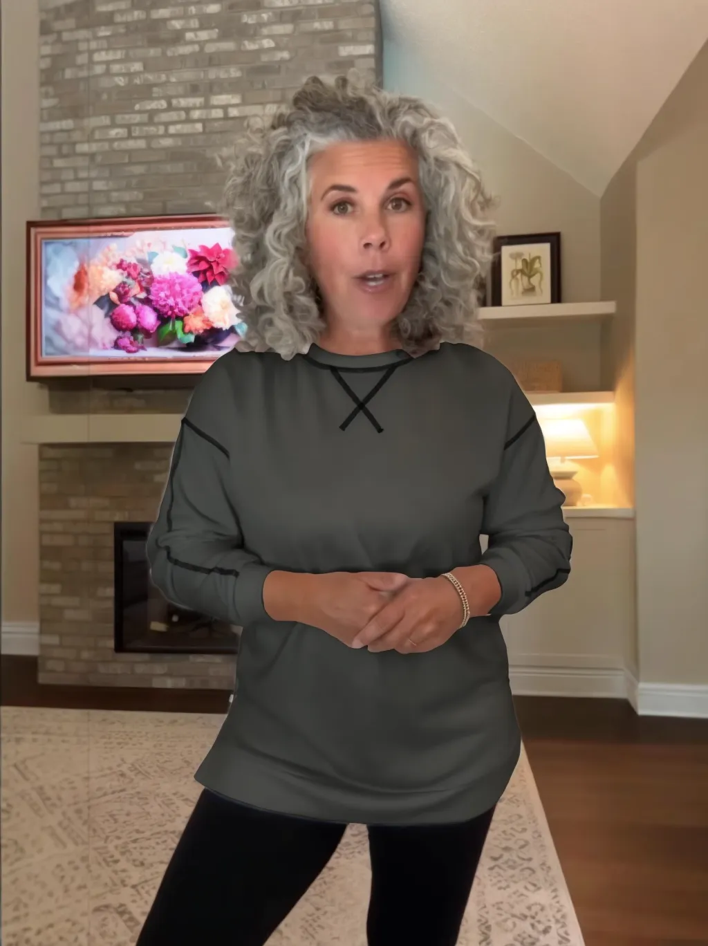 Women‘s Oversize Sweatshirt Crewneck Tunic Pollover Shirts Side Zipper Hoodie Sweater