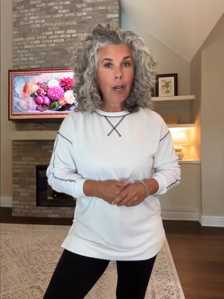 Women‘s Oversize Sweatshirt Crewneck Tunic Pollover Shirts Side Zipper Hoodie Sweater