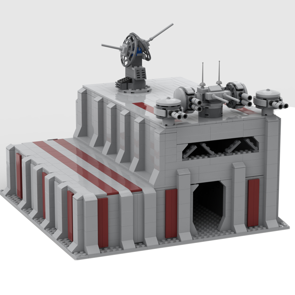 MOC-137842 Big Outpost with Interior, Antenna and Turrets 1194 Parts Gift