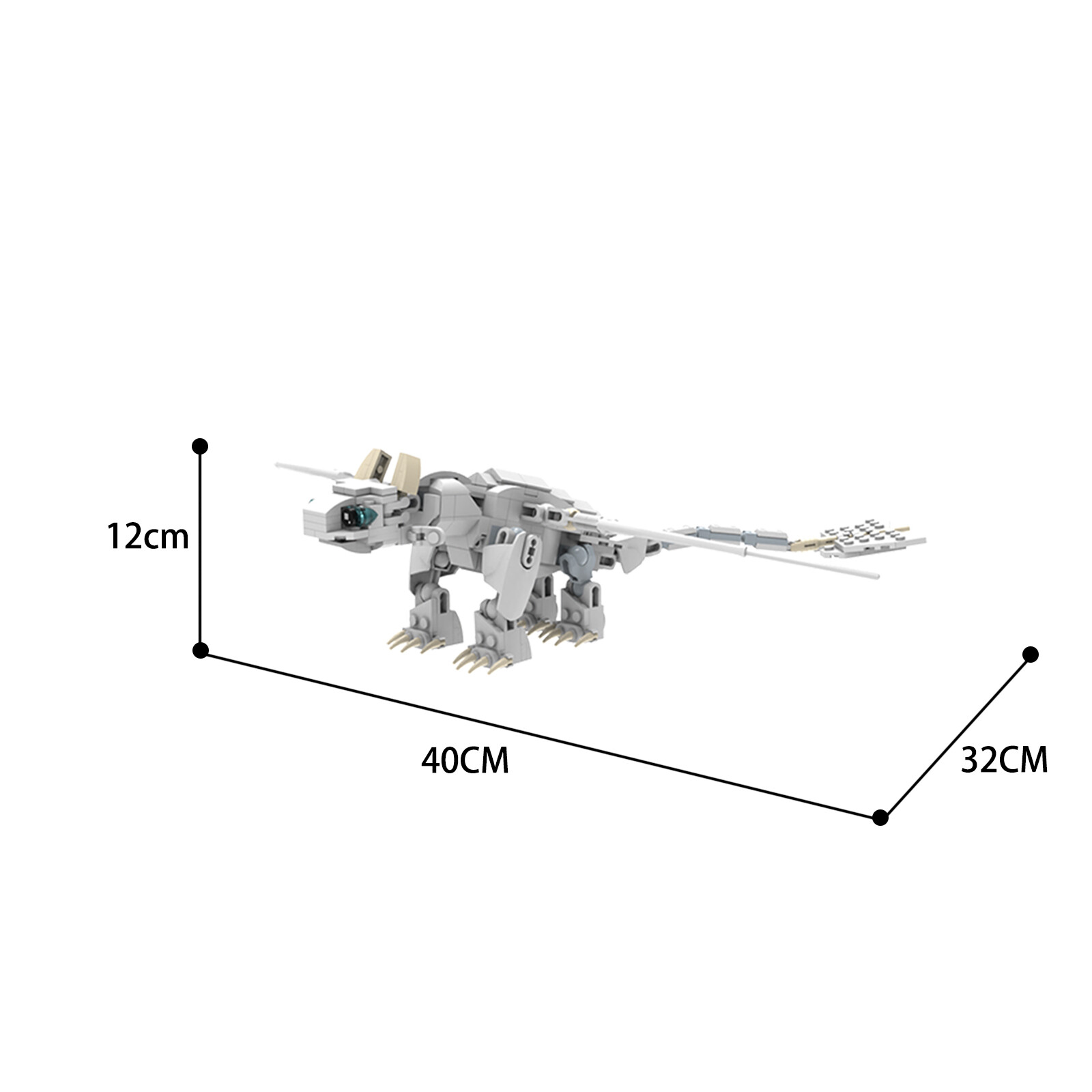 MOC-23064 Toothless Night Fury & Girlfriend Light Fury Dragon Bundled 464 Parts