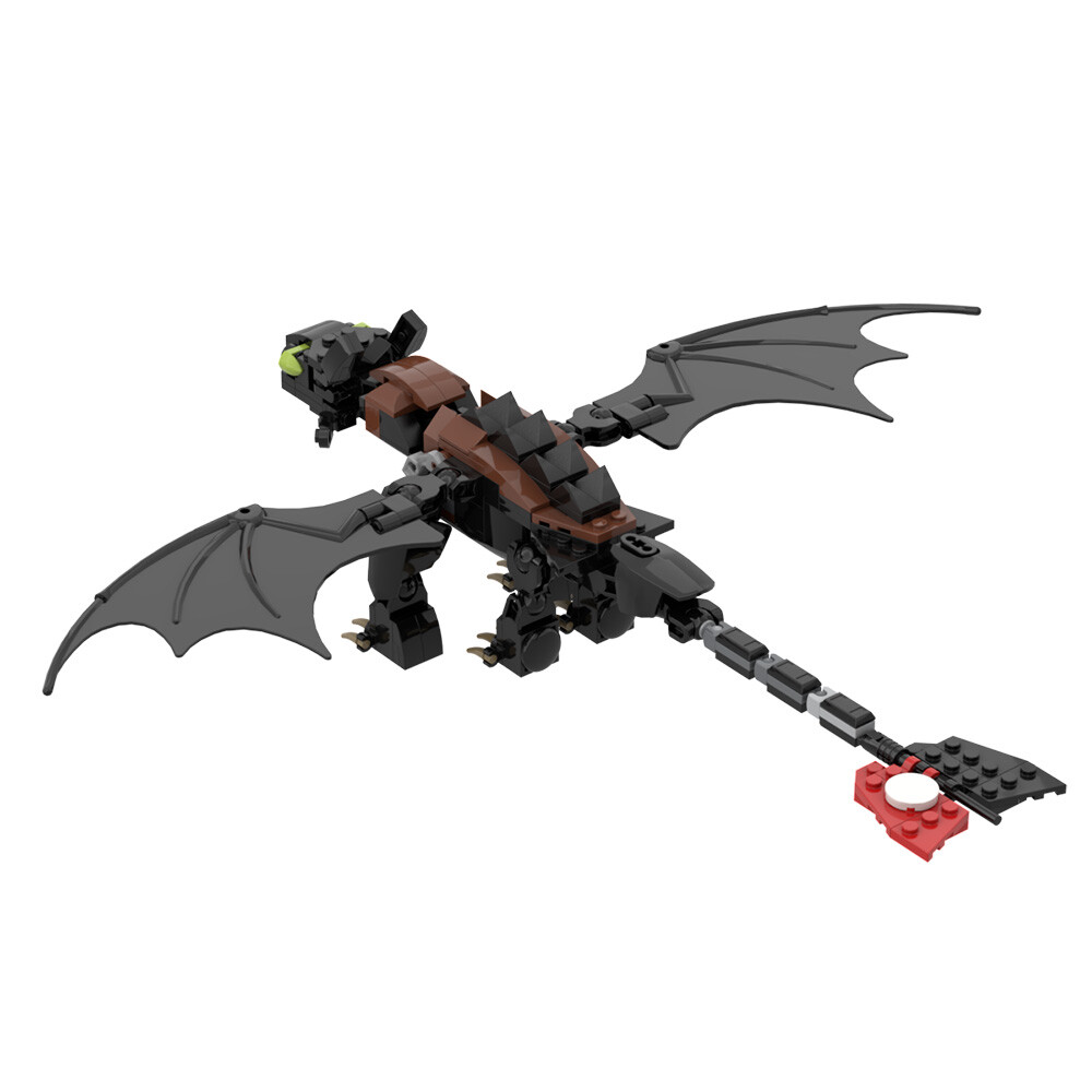 MOC-23064 Toothless Night Fury & Girlfriend Light Fury Dragon Bundled 464 Parts