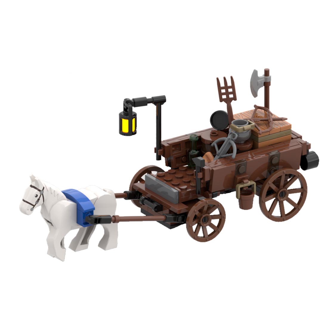 Custom MOC-108791 Medieval Carriage Model 130 Parts Kids Gift for Christmas-ZITIANYOUBUILD