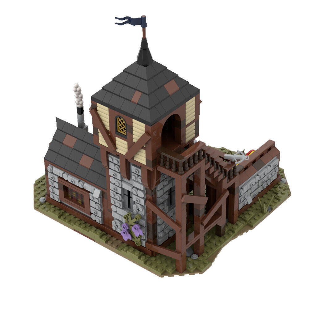 MOC-114312 Medieval Archers Range with Interior Modular Building 1722 Parts-ZITIANYOUBUILD