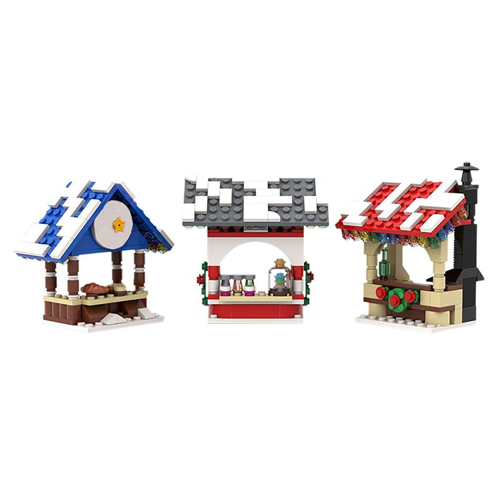 C4895 3-in-1 Winter Village - Market Stalls 314 Parts Gift for Kid-ZITIANYOUBUILD